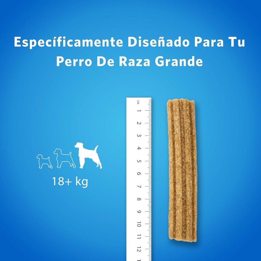 Ver imagen 5 de 6: Stick Dentalife Large medido con una regla junto a la indicación de peso del perro