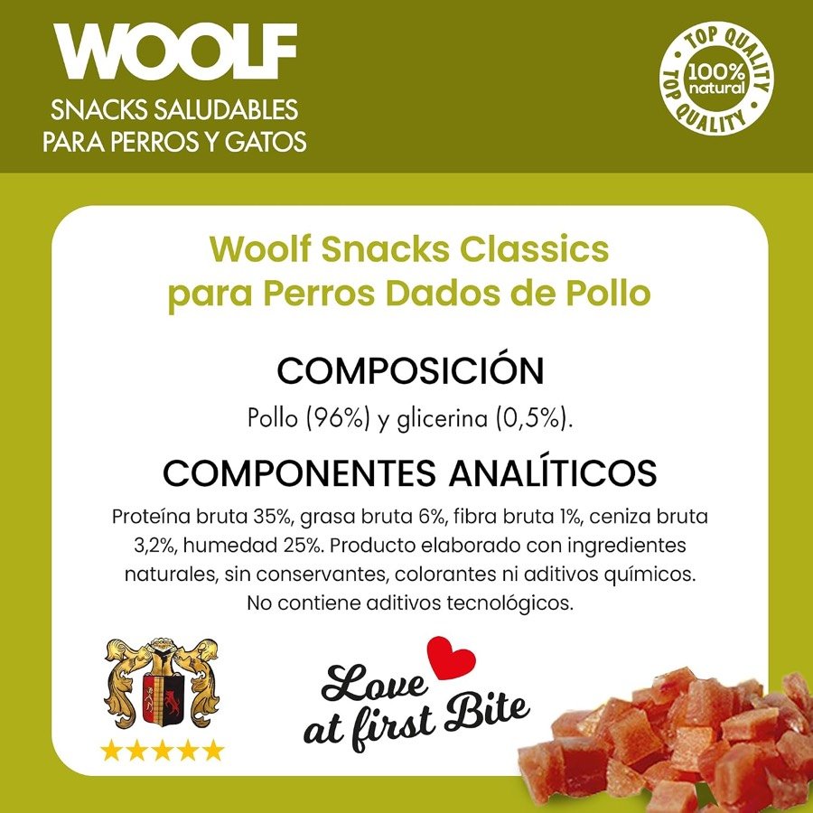 Ver imagen 5 de 6: Composición y componentes analíticos de la etiqueta: pollo 96 %, glicerina 0,5 % y 35 % de proteína bruta