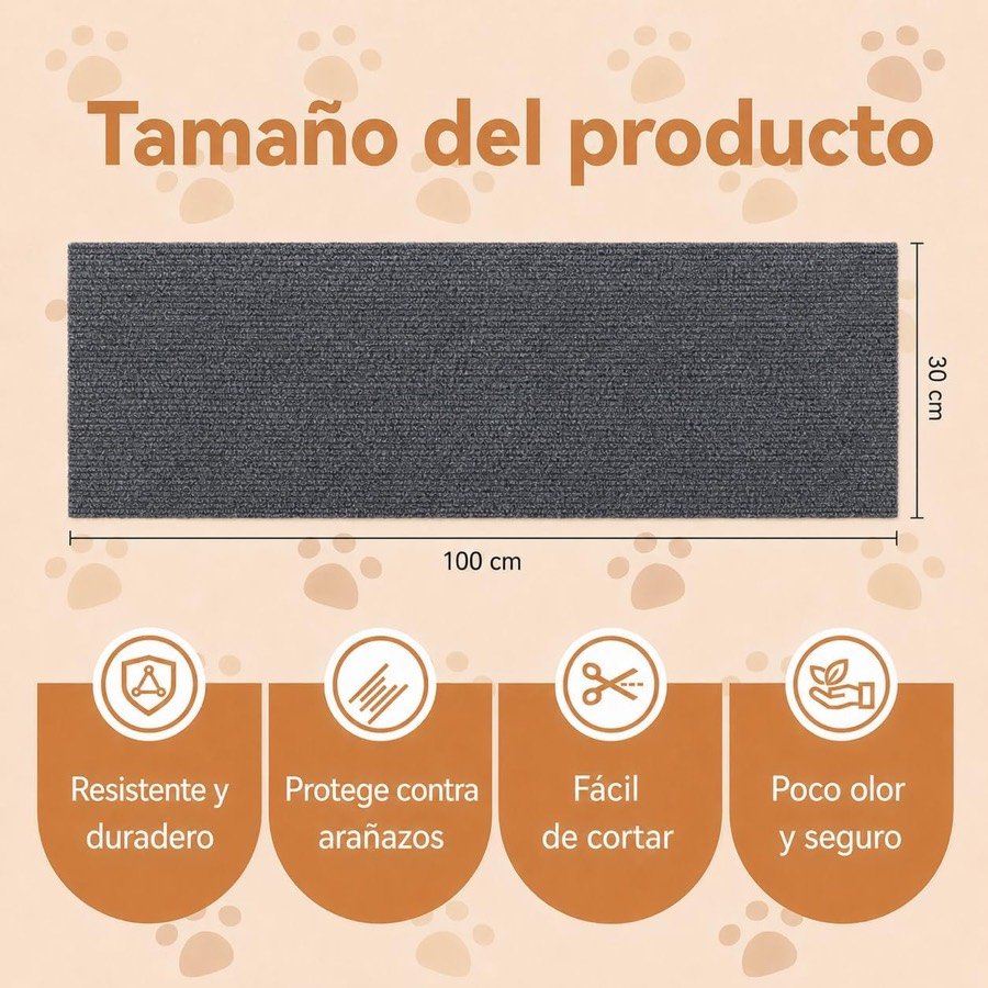 Ver imagen 4 de 6: Medidas del tapete: 100 × 30 cm, con iconos de resistencia, protección, corte fácil y poco olor