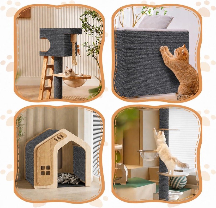 Ver imagen 5 de 6: Cuatro usos del tapete: forrar un rascador, un sillón, una casa de gato y una pared