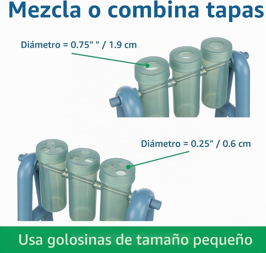 Ver imagen 5 de 6: Esquema de las dos tapas intercambiables del Turn Around: orificios de 1,9 cm de diámetro y orificios de 0,6 cm
