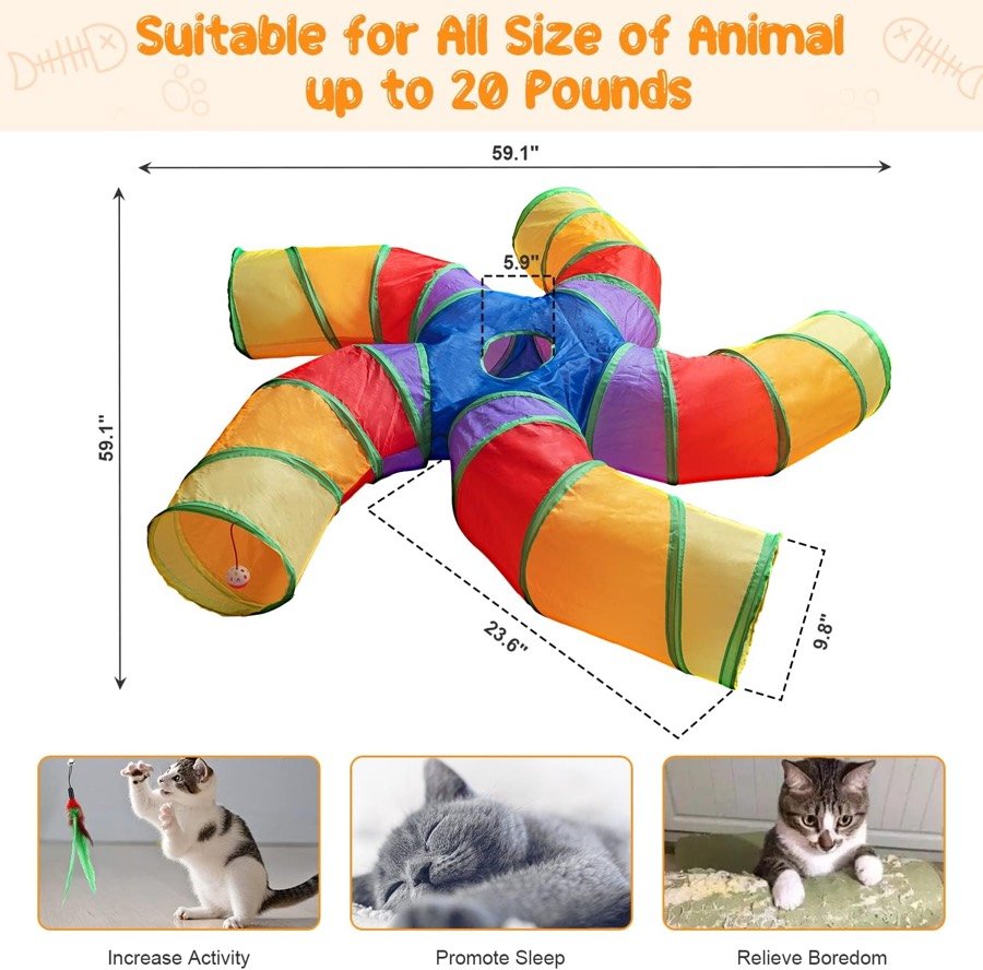 Ver imagen 3 de 6: Medidas del túnel montado, unos 150 cm de lado, para animales de hasta 20 libras